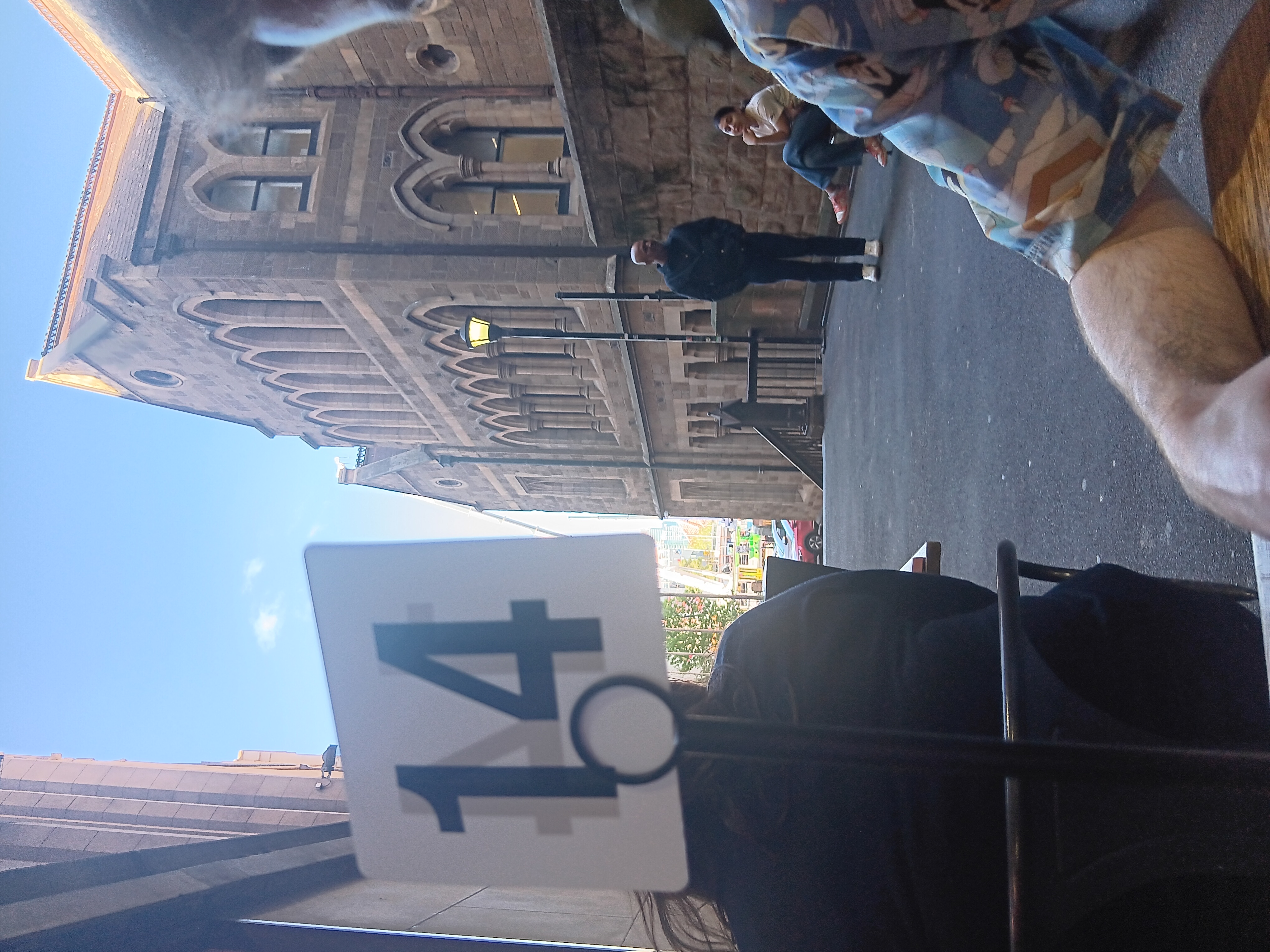 A café sign with the number 14